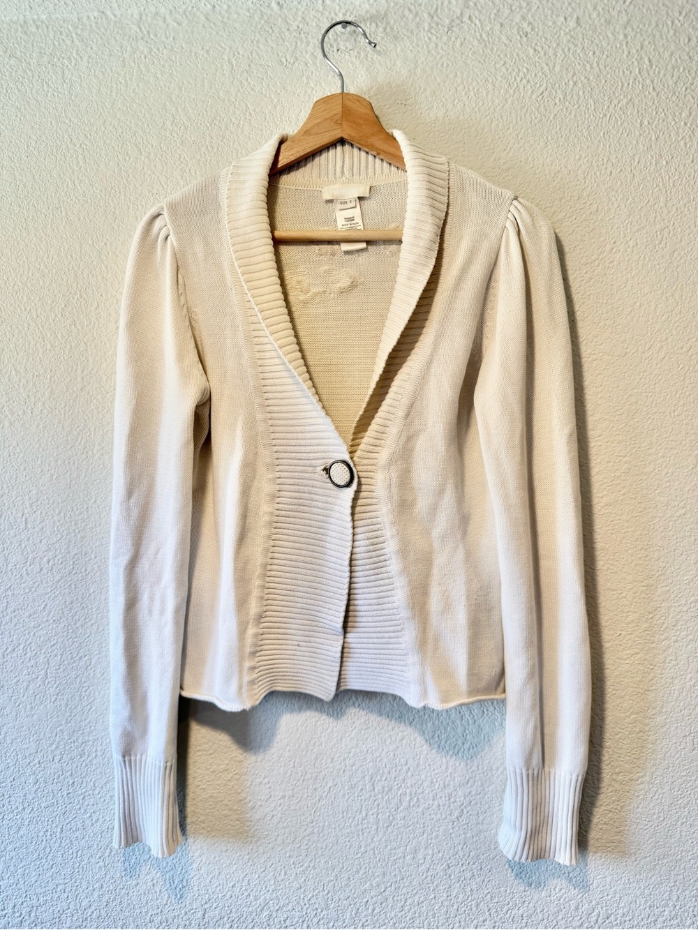 DIESEL Vintage Cream Shawl-Collar Cardigan with Single Ring Button
